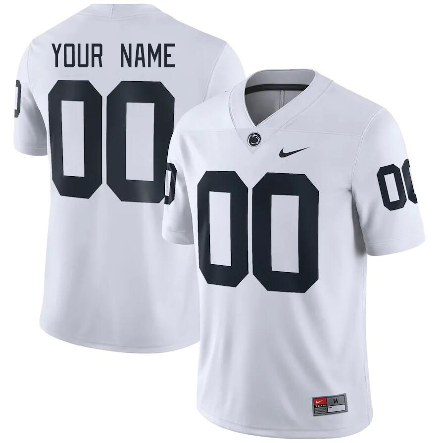 Custom Penn State Nittany Lions Name And Number College Football Jerseys Stitched-White - Click Image to Close